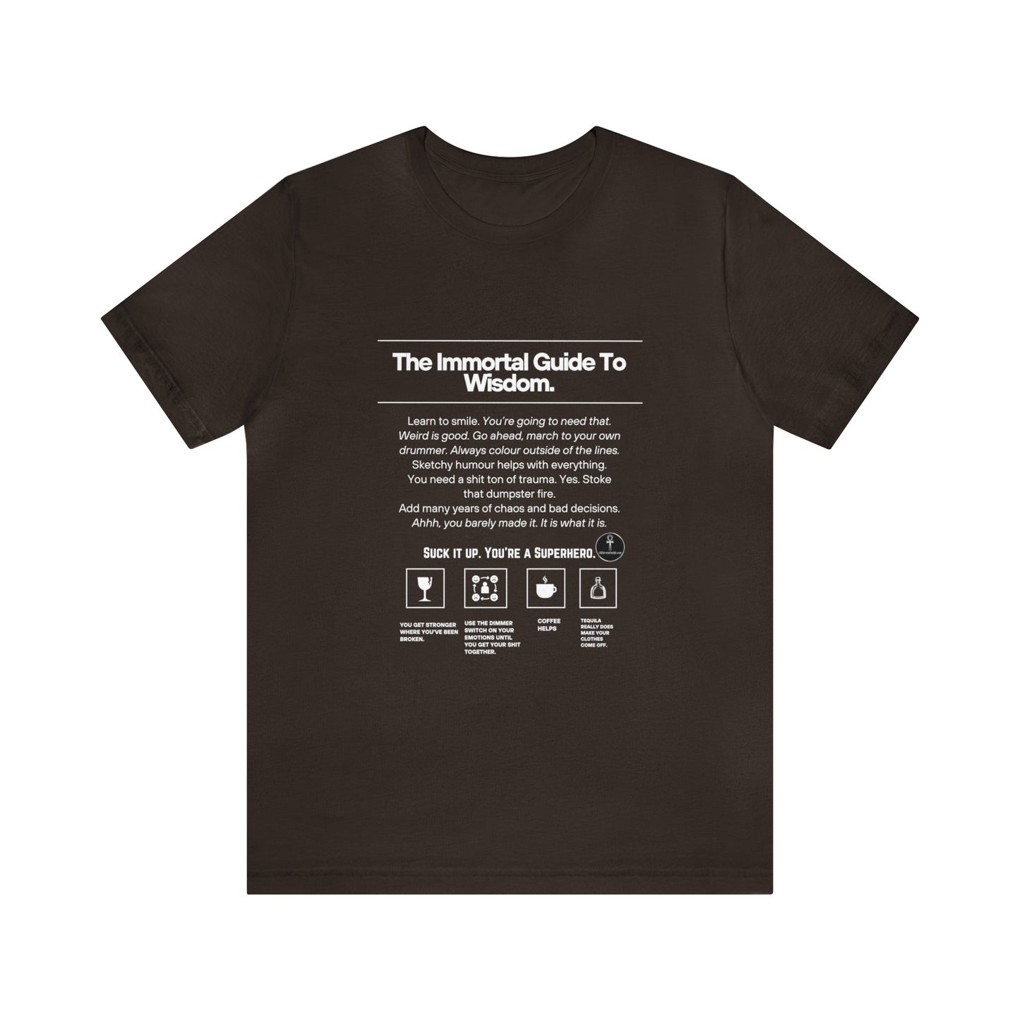 Unisex Jersey Short Sleeve Tee, Motivational Quotes, The Immortal Guide To Wisdom, Children Of Ankh Universe Merch, COA Series Merch,