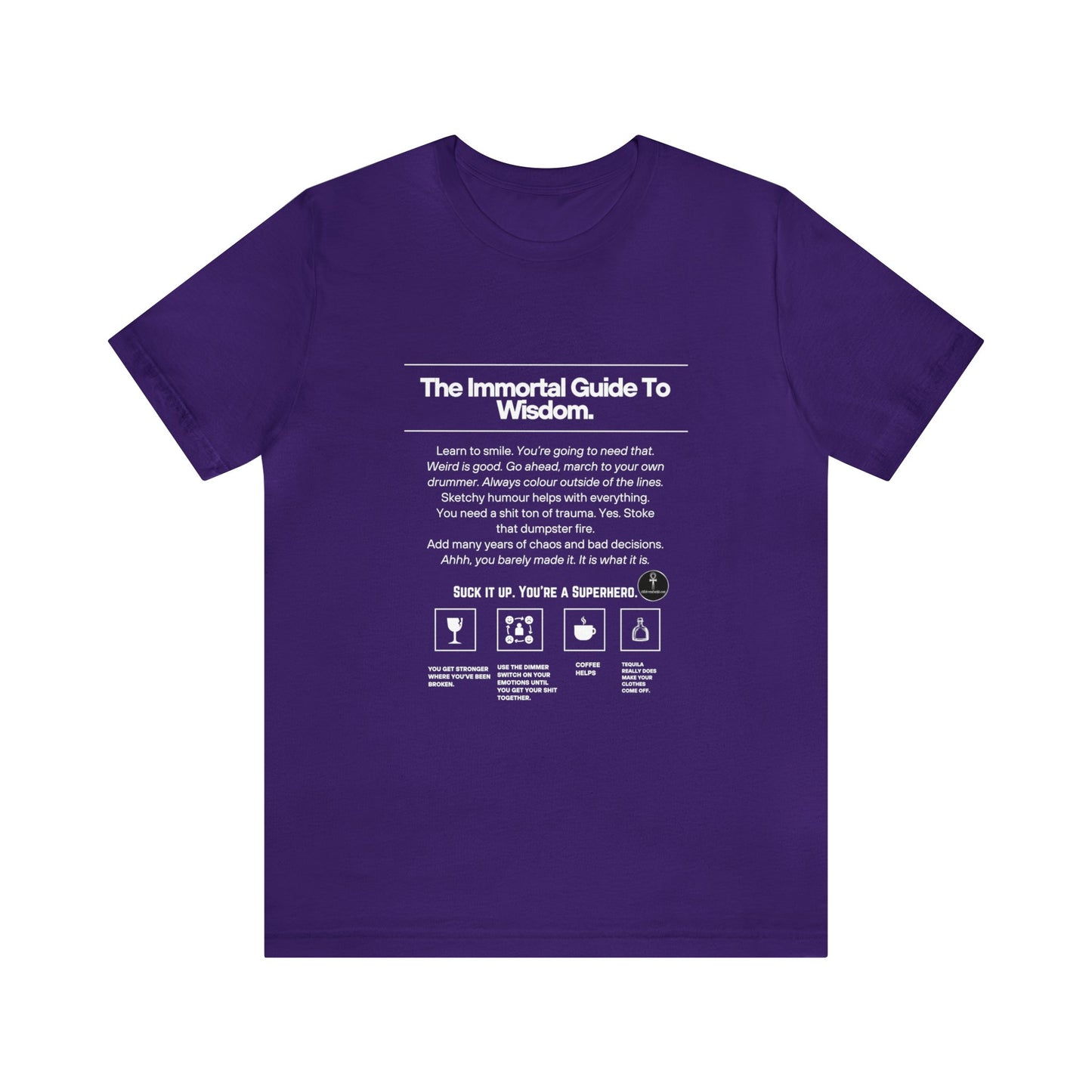 Unisex Jersey Short Sleeve Tee, Motivational Quotes, The Immortal Guide To Wisdom, Children Of Ankh Universe Merch, COA Series Merch,