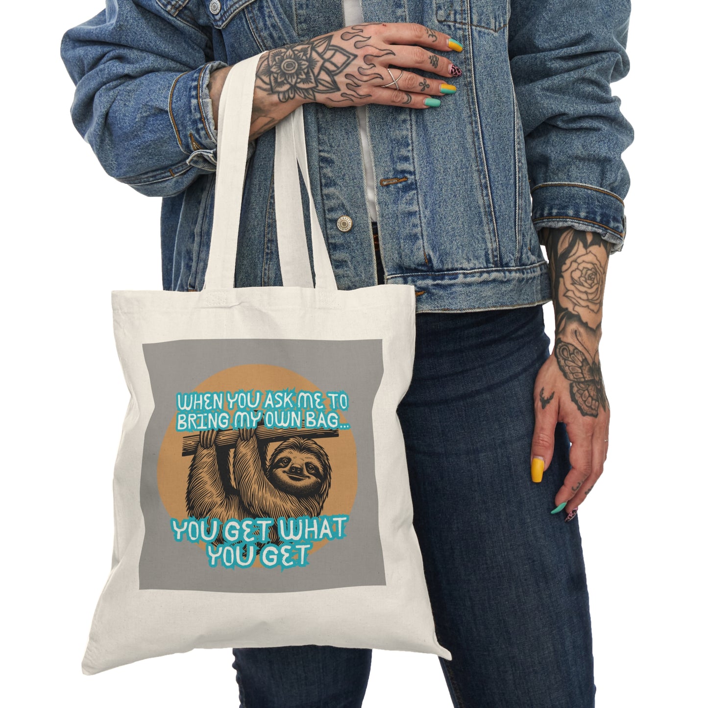 Tote Bag Funny Sloth Quote - Natural