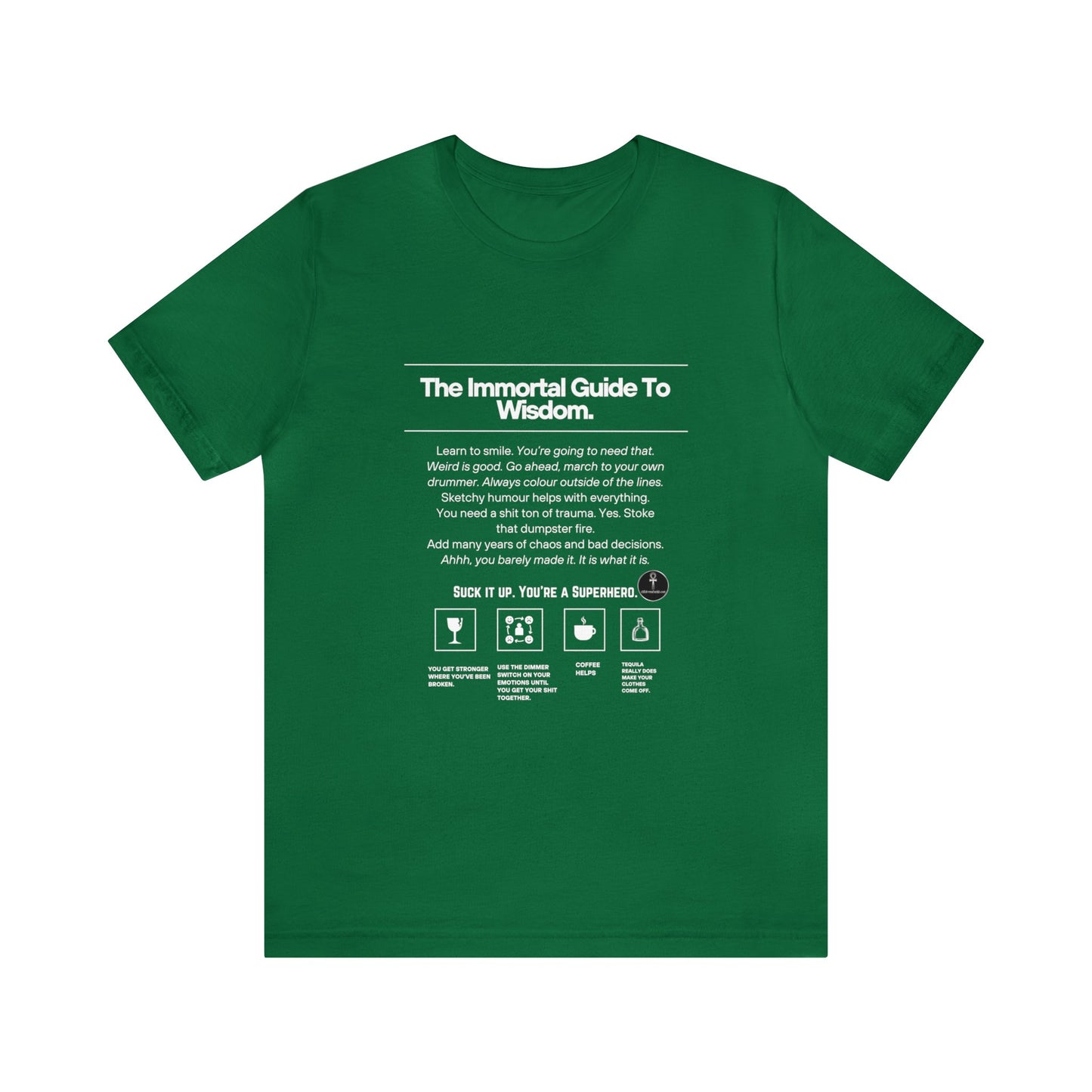 Unisex Jersey Short Sleeve Tee, Motivational Quotes, The Immortal Guide To Wisdom, Children Of Ankh Universe Merch, COA Series Merch,